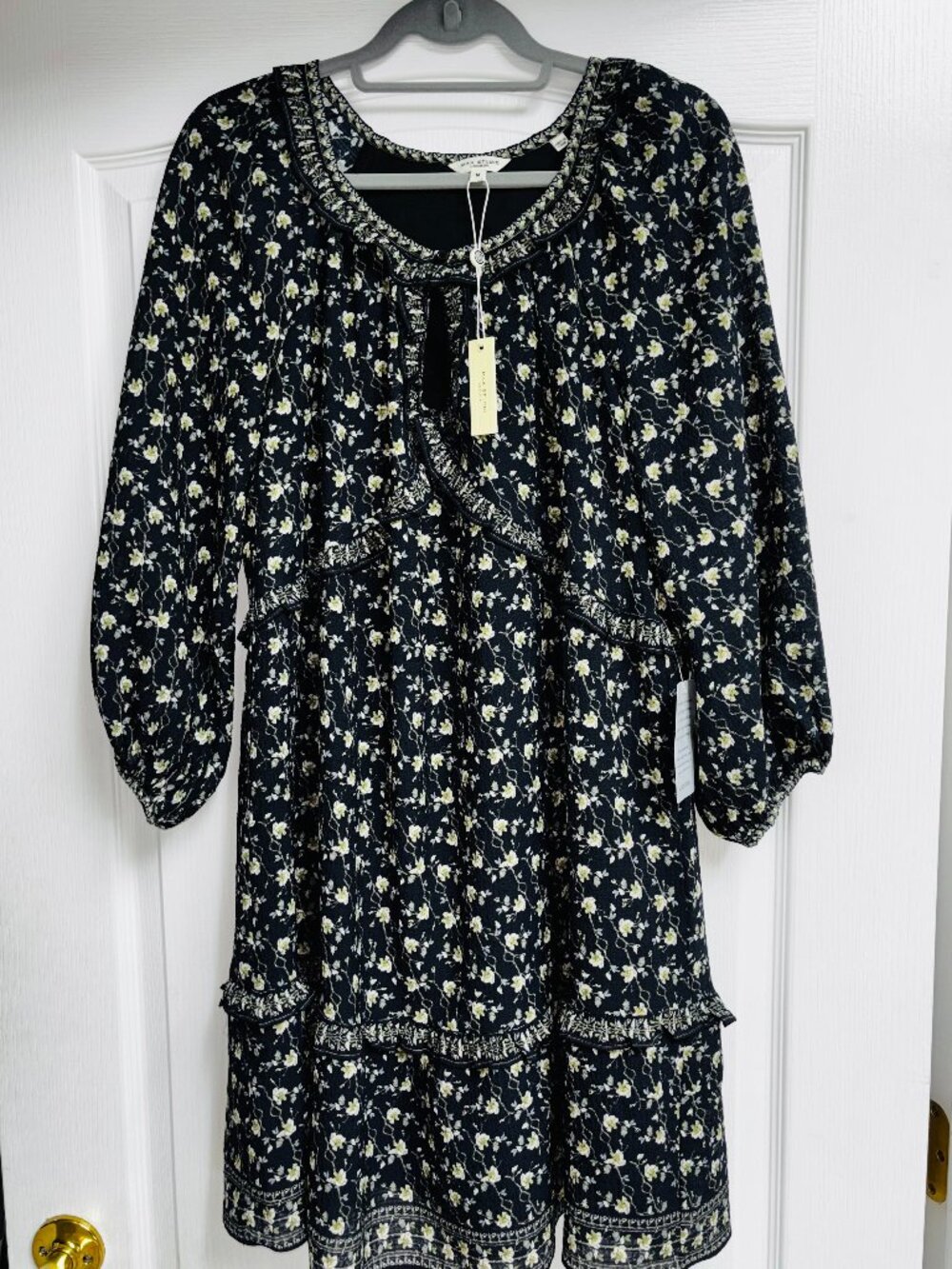 Max Studio London 3/4 Puff Sleeve Dress - Size Med. NWT- MSRP $178
